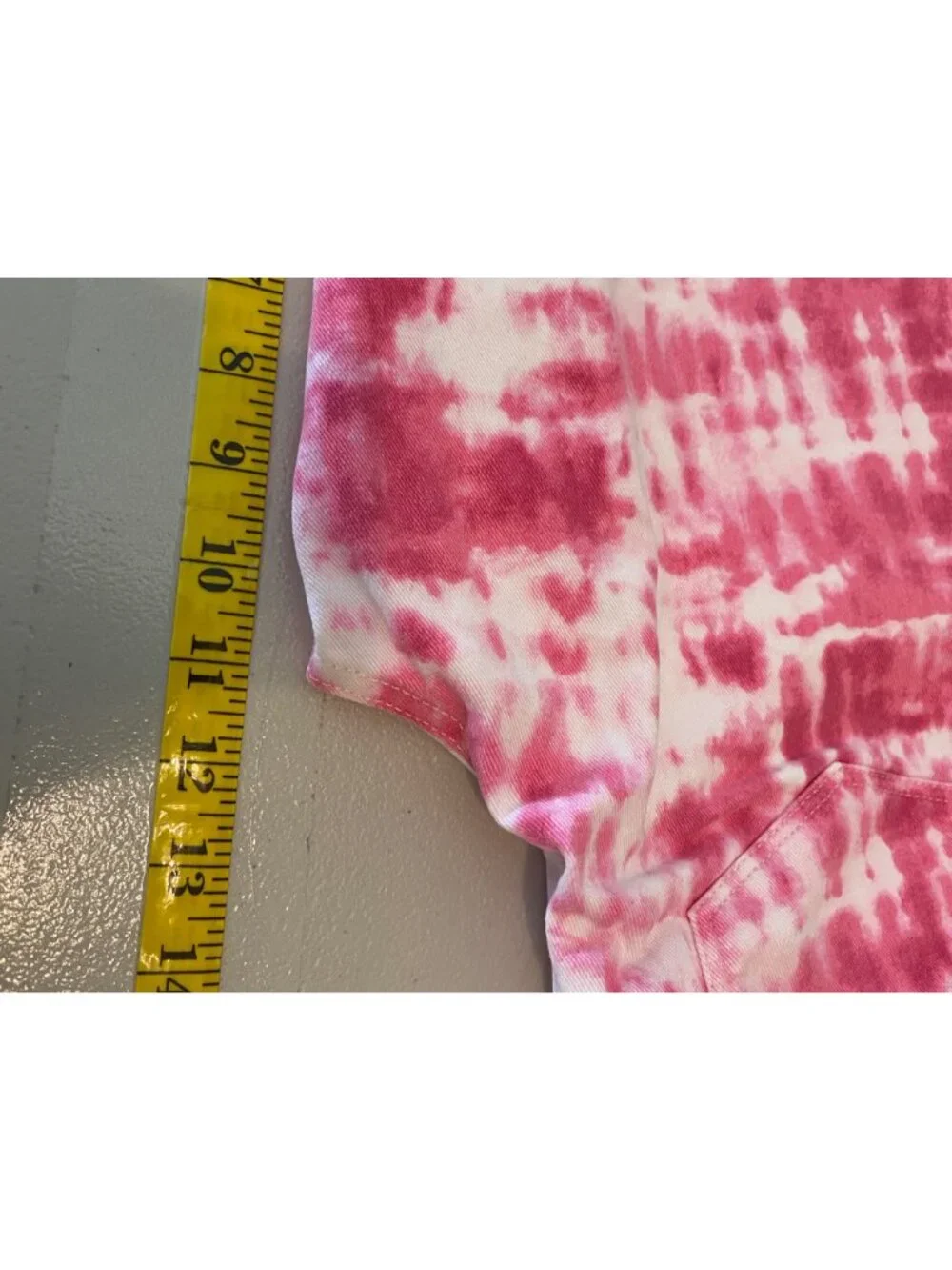 Style & Co Tie-Dye Bermuda Shorts Pink & White Cotton Blend Frayed Hem Size 10 - Picture 7 of 10